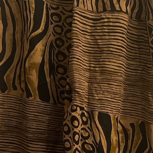 REVUE Patchwork Print Boho Palazzo Pants Women's M Brown Black - Picture 10 of 12